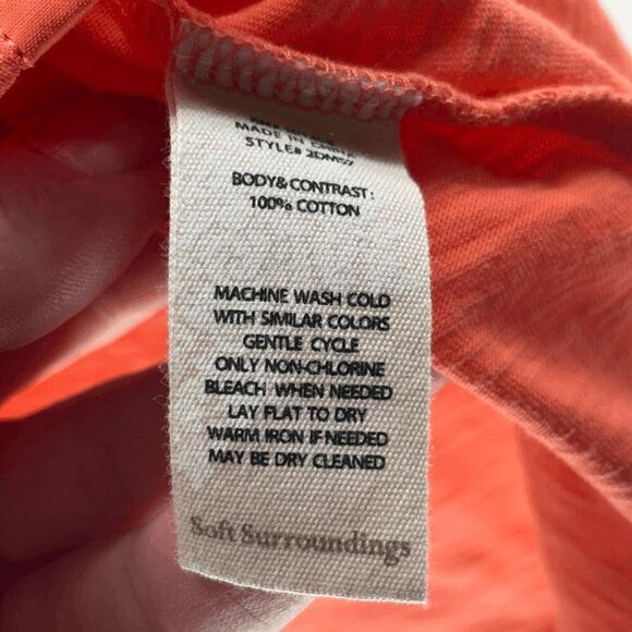 Soft Surroundings Women Large Chunky Button Down Tunic Shirt Peach EUC - Picture 4 of 5